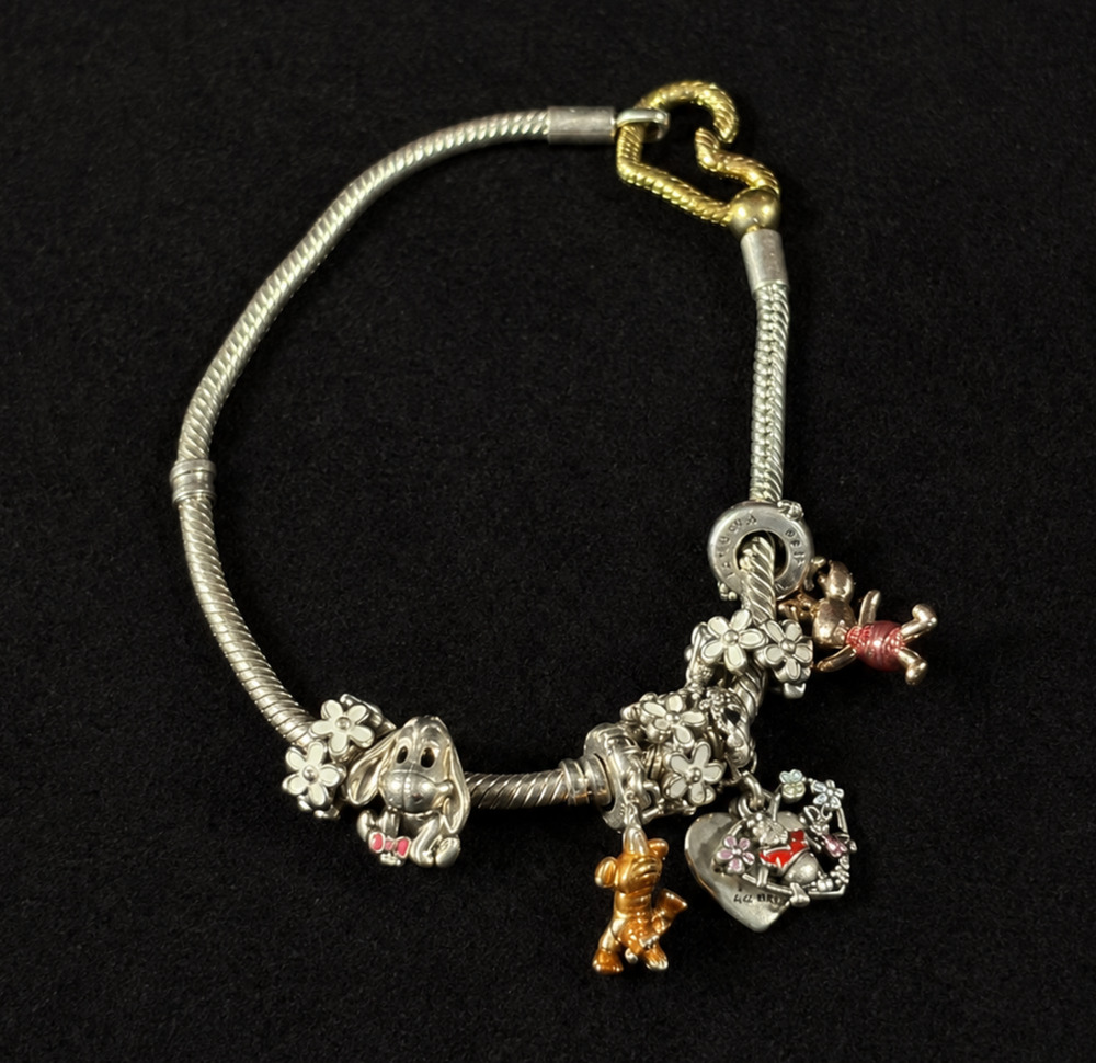 Title: Pandora S925 ALE Disney Winnie the Pooh Charm Bracelet Tigger Piglet Eeyo